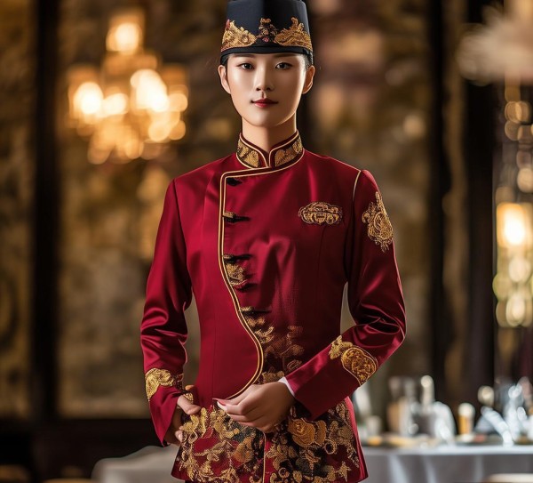 高档酒店中餐厅餐饮服务员工作服,专业形象的视觉名片与品质象征 高档酒店中餐厅餐饮服务员工作服,专业形象的视觉名片与品质象征