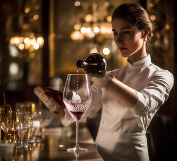 朗庭酒店服务员倒酒礼仪,细节中的专业与温度 朗庭酒店服务员倒酒礼仪,细节中的专业与温度