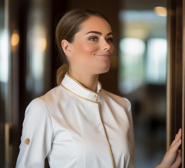 酒店服务员站岗迎客礼仪，细节彰显服务温度与专业素养