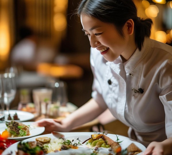 沈阳富丽华大酒店餐饮服务员，用微笑与专业点亮舌尖上的温暖